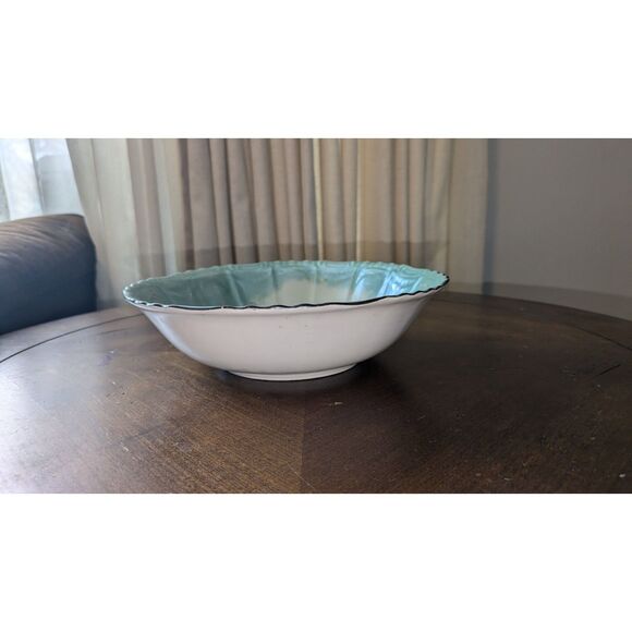 Vintage "M" NORITAKE Fine‎ Bone China Japan Hand Painted Blue Bowl Floral Roses - Picture 2 of 5